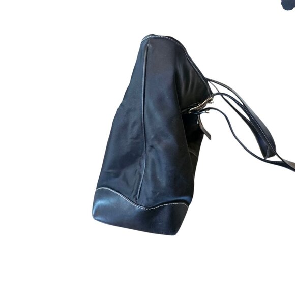 VTG Y2K COACH Black Nylon Leather Tote Purse Bag 5150 Classic Preppy Minimalist - Picture 5 of 13